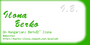 ilona berko business card